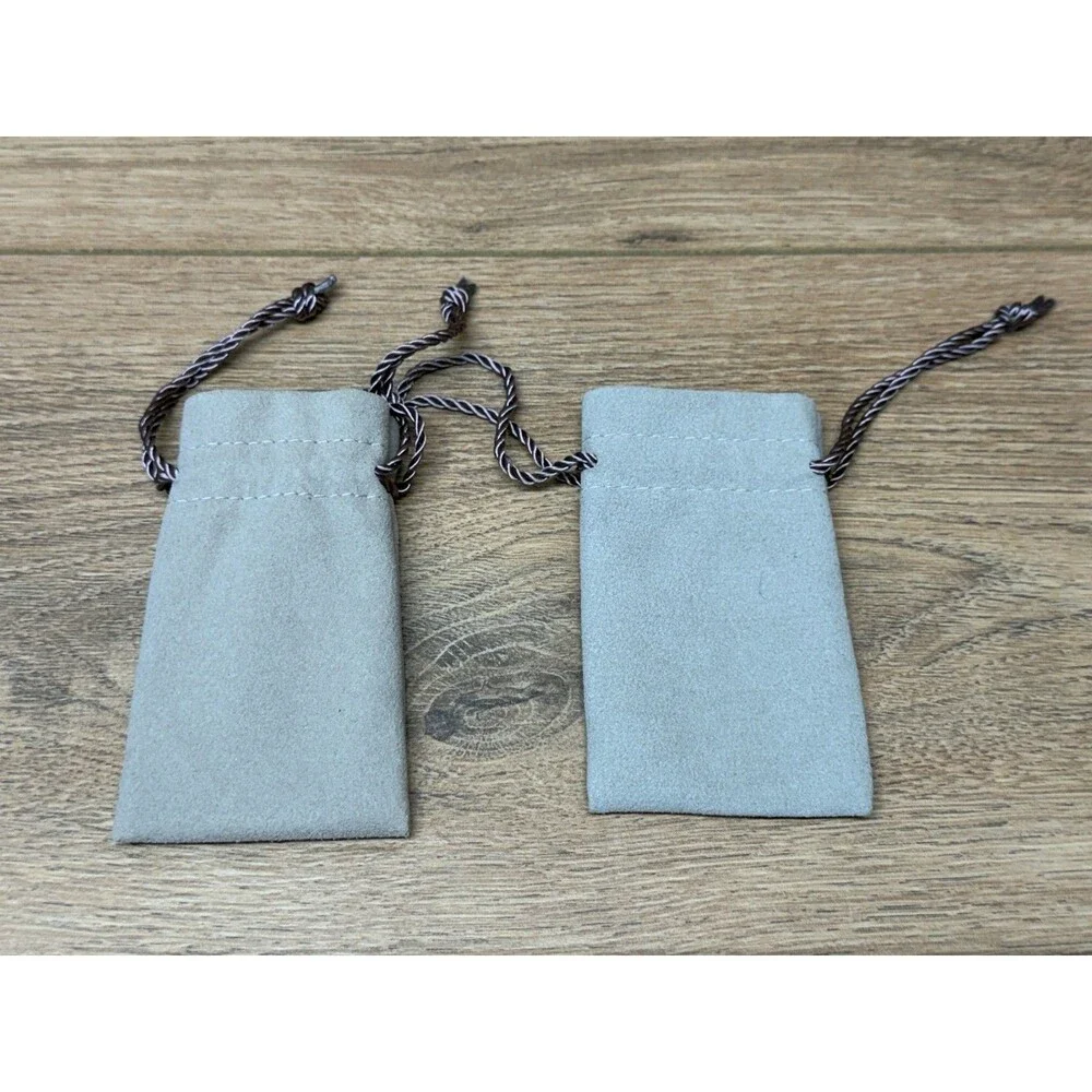 David Yurman Gray Suede Drawstring Jewelry Pouches - Bundle of 2